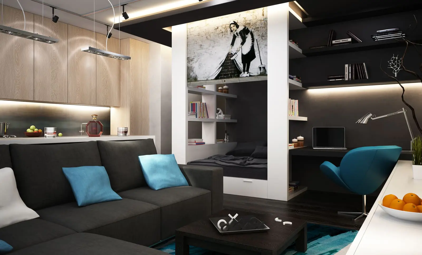Members working together inside a lifestyle lounge